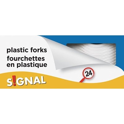 Fourchettes en plastique blanc Signal